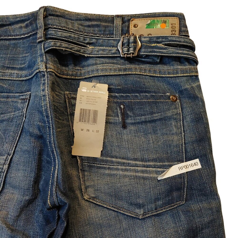 G-Star Raw Medin Loose Capital Denim Astor Blue Wash Jeans Sz 26 NWT - Picture 12 of 14